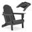 Folding Adirondack Chair, Durable Hdpe Poly Patio Chairs, All-Weather Resistant, Foldable Oversized Balcony Porch Patio Outdoor Chair For Lawn, Backyard, Deck, Garden, Camping, Black-1469119438