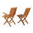 Pedasa Teak Solid Wood and Slat Back Folding Side Chair in Natural
