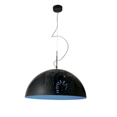 1 - Light Black Dome Pendant