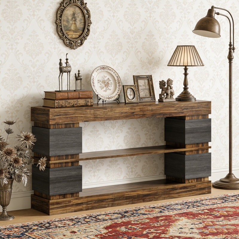 3-Tier Farmhouse Console Table Hallway Sofa Table