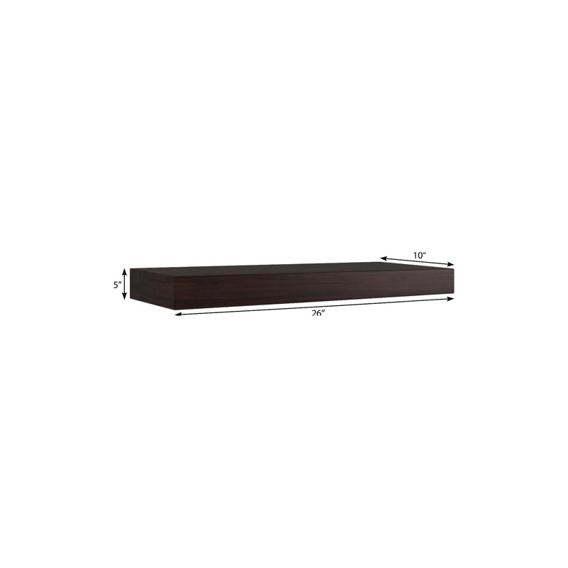 Étagère murale flottante en bois massif espresso de 30 pouces