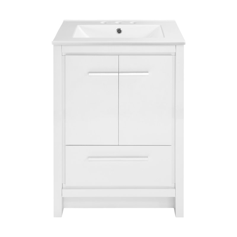 Virage 24" Freestanding, Bathroom Vanity, 3, White, White