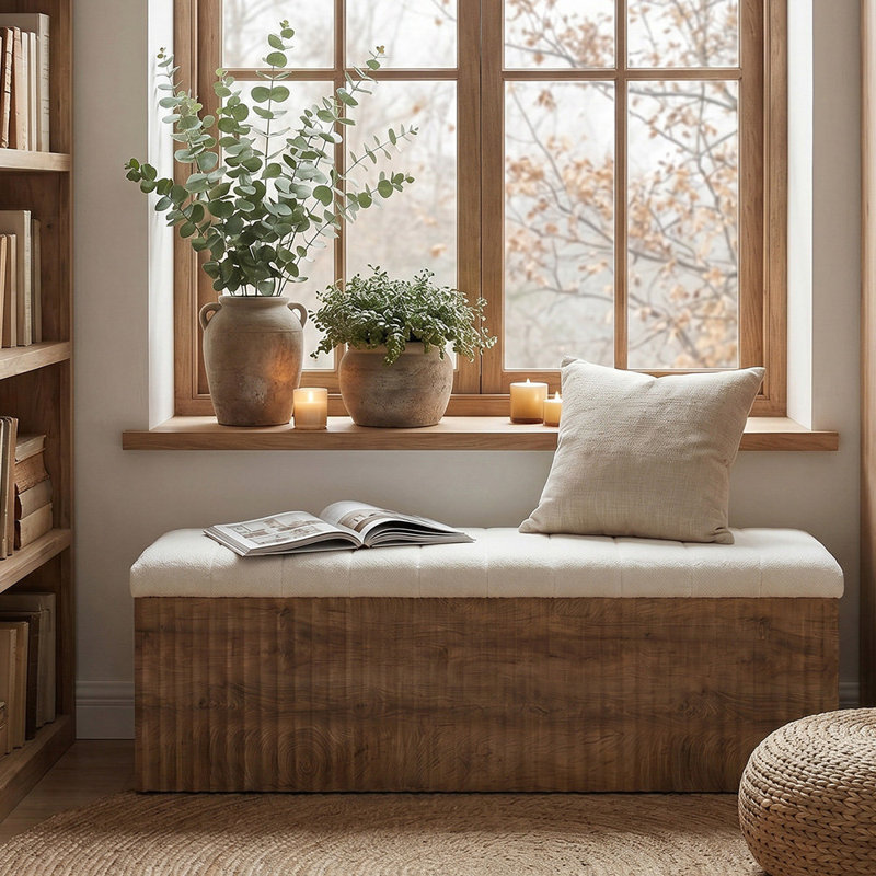 Foam Padding Upholstered Storage Bench