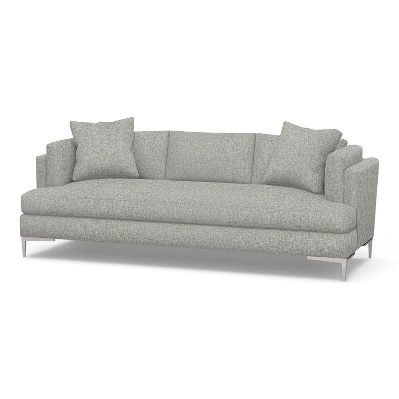 Aiden Upholstered 90.5'' Sofa, Vault Fog (Performance fabric) 1172-93, Stainless Steel