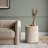 Ivy Bronx Svante Travertine Effect Stool Side Table Durable Weatherproof Indoor and Outdoor End Table