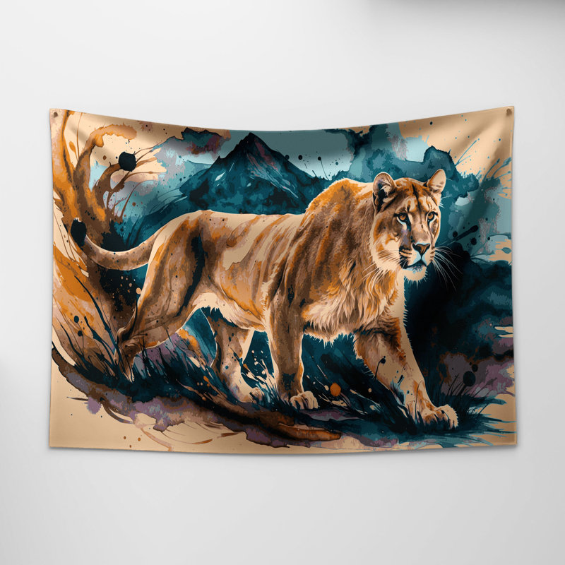Tapisserie murale «Big Cats Mountain Lion», 51 po x 60 po
