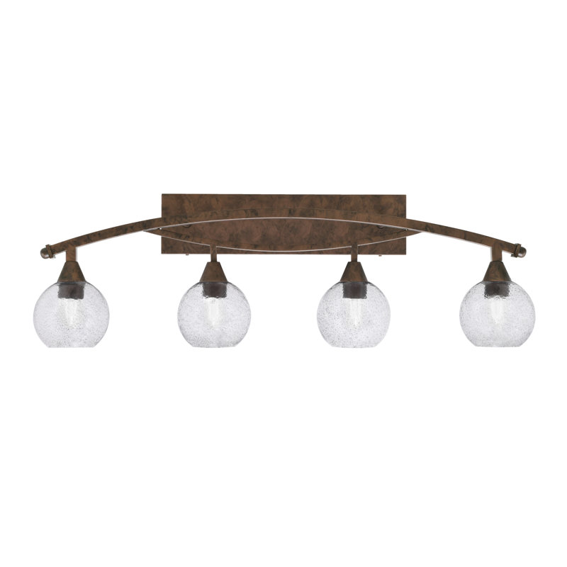 Barre d'éclairage de salle de bain 4 lumières Bow, Bronze
