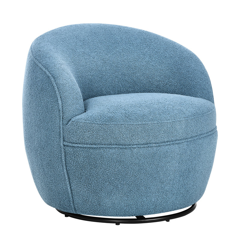 Chaise pivotante bleue à 360 degrés - Revêtement luxueux, chaise contemporaine 360 °, revêtement et base, Bleu