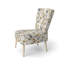 Harmony of White and Blue Poppies - Chaise d'appoint rembourrée de style campagnard, chaise d'appoint rustique à motif floral