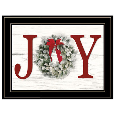 Christmas Joy Framed Wall Art for Living Room, Home Wall Décor Framed Print by Lori Deiter
