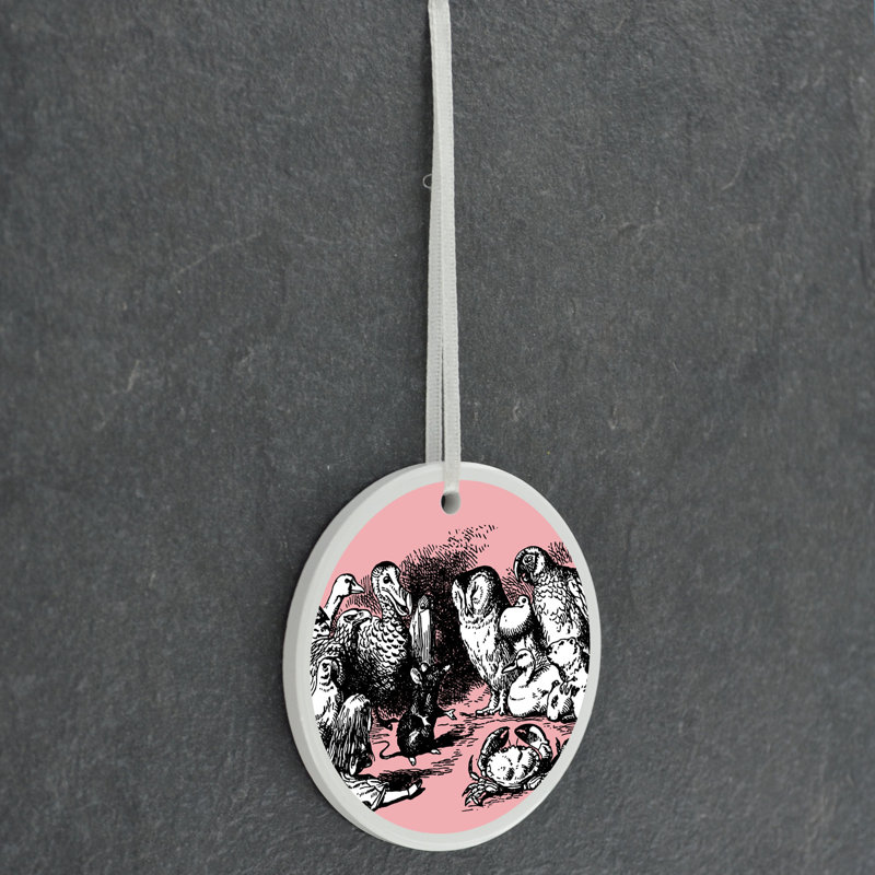 Animals Alice In Wonderland Circle Shaped Ceramic Ornament Bauble