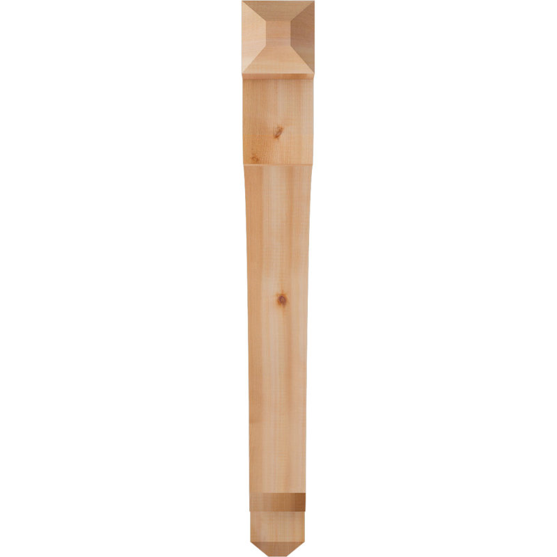 H Support en bois / corbeau, Western Red Cedar (Smooth), H 36 po x l 3,5 po x P 36 po