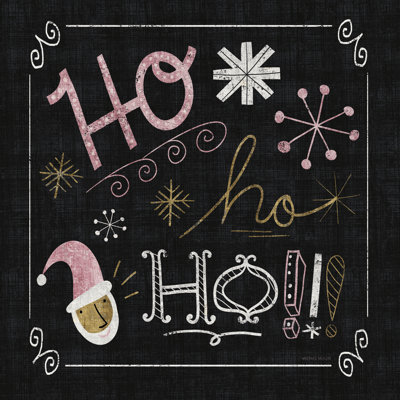 «Quirky Christmas Santa Metallic» par Michael Mullan, art textuel sur toile tendue