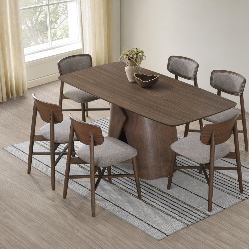 Ensemble de salle à manger Walthall, 7 pièces : table, 6 chaises, Brown