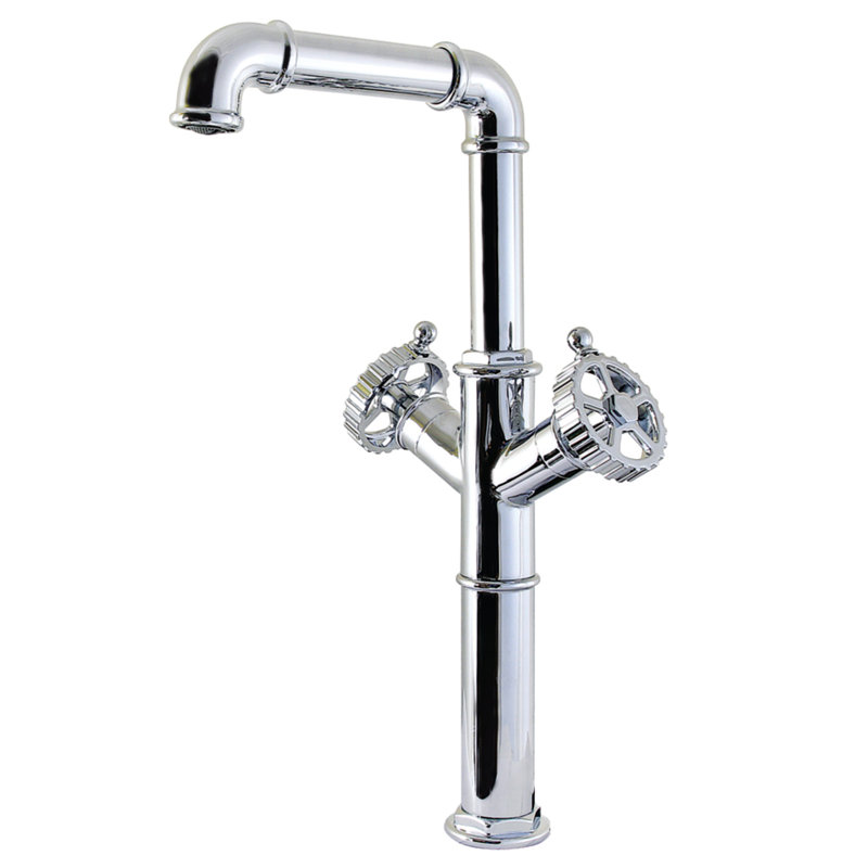 Robinet pour vasque à fixation sur comptoir à deux poignées et 1 trou Kingston Brass, Chrome chrome