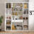 78.7'' H Bookcase with Glass Doors & 2 Drawers - Freestanding Storage Cabinet
