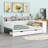 Wooden Daybed With Storage Shelves,Two Storage Drawers And Study Desk-1338937603