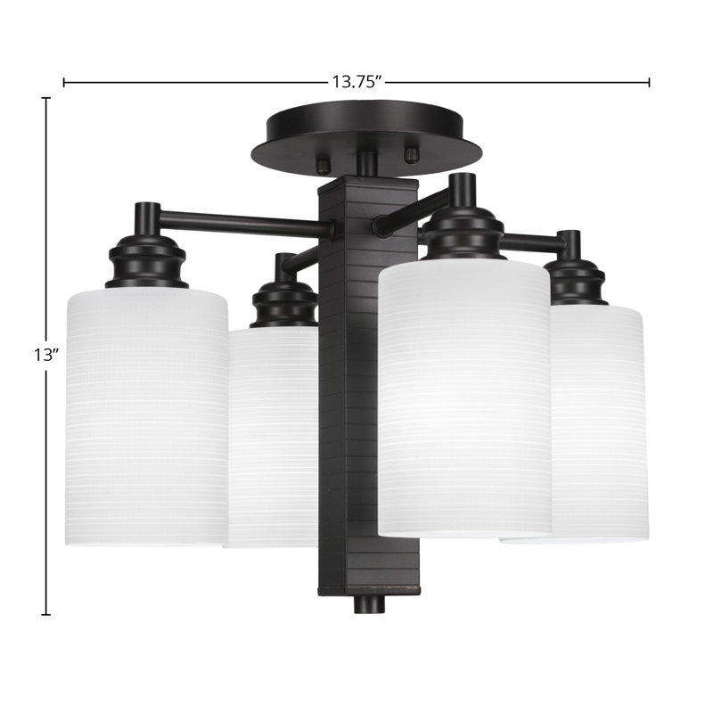 Edge 4 Light Semi-Flush, White, Epresso