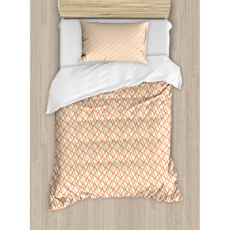 Modern & Contemporary Polyester Geometric Shapes Duvet Cover, Twin, Modern Pink Squares