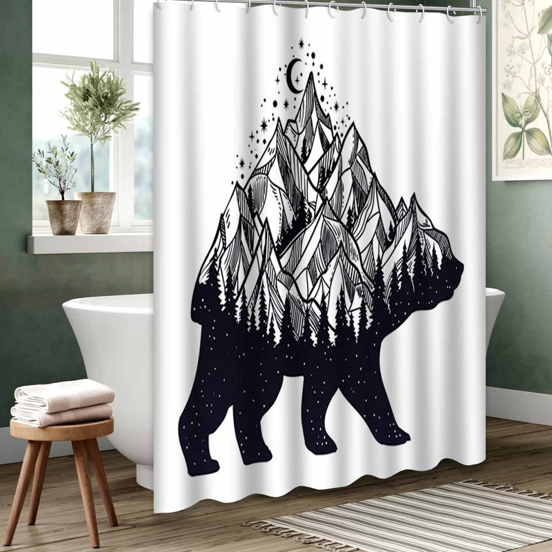 Rideau de douche vert imperméable, rideaux de douche pour la salle de bain avec 12 crochets, L 72 po x l 72 po