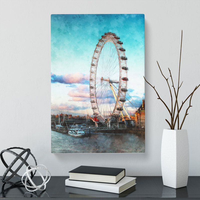The London Eye - Wrapped Canvas, 60cm H x 40cm W x 3cm D