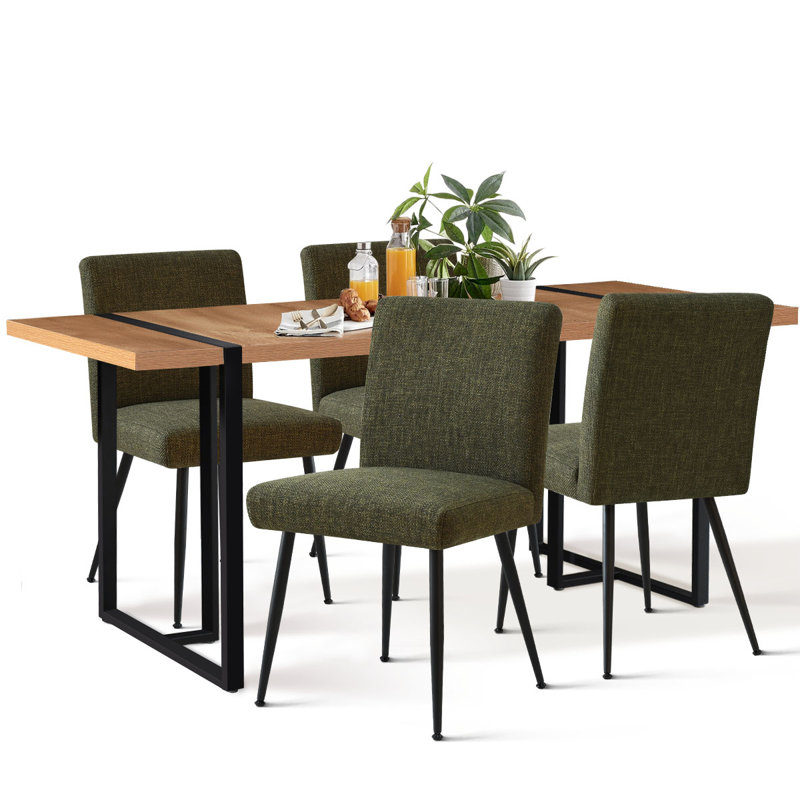 4-Person Rectangle Dining Table Sets, Green