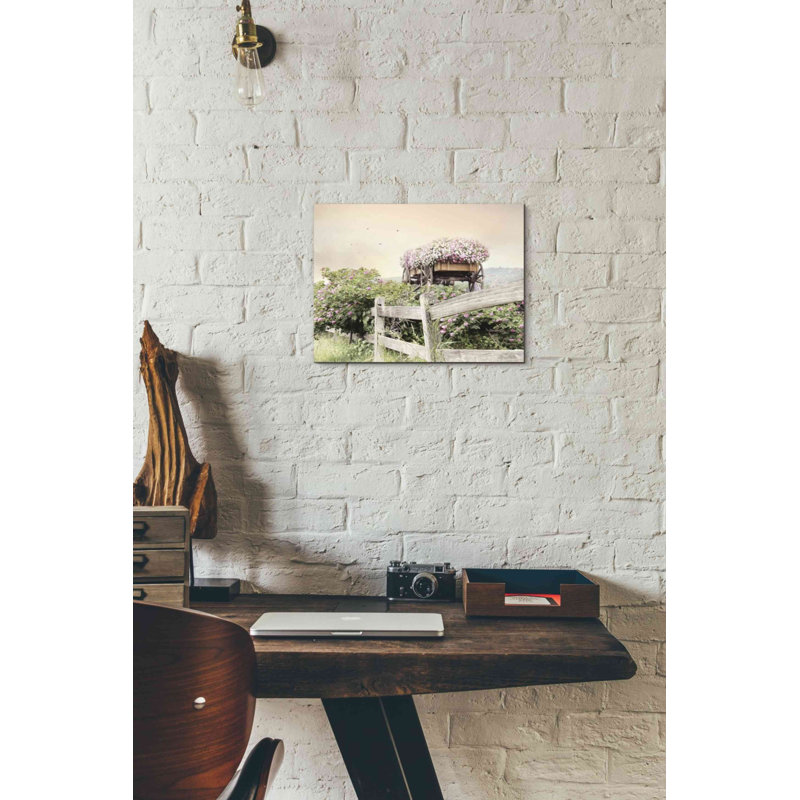 «Flower Wagon» par Lori Deiter, art mural sur toile, H 12 po x l 16 po x P 0,75 po