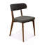 Chaise d'appoint de salle à manger - Finition noyer de style moderne de style Mid-Century - Tissu gris anthracite recouvert