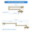 Pot Filler Faucet Kitchen Faucet Folding Stretchable Brass Faucet with Two Handles Wall Mount-127848144