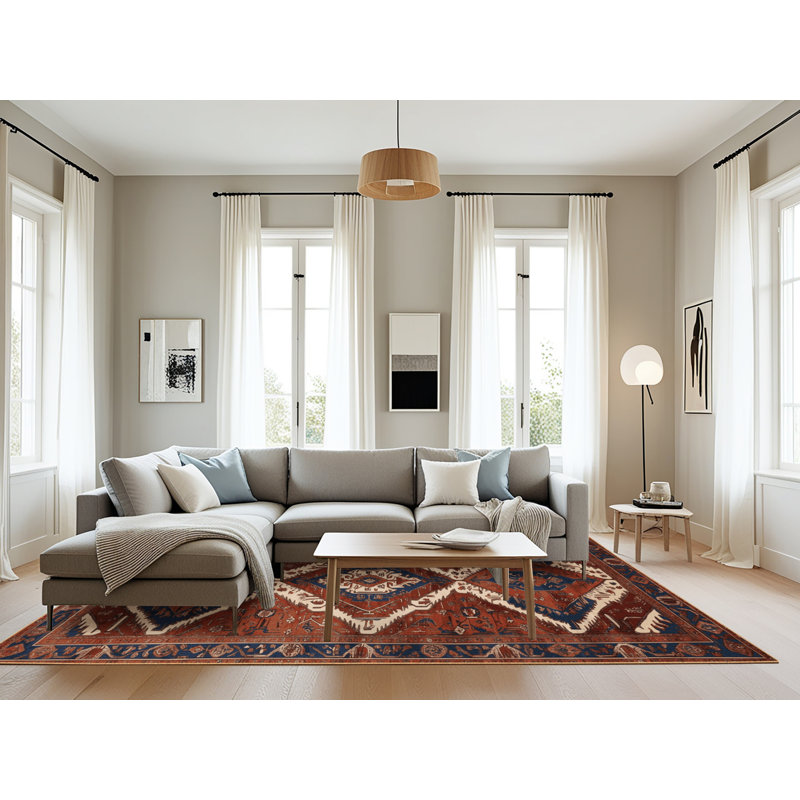 Tapis brun lavable à la machine, Rectangulaire 8 pi x 10 pi
