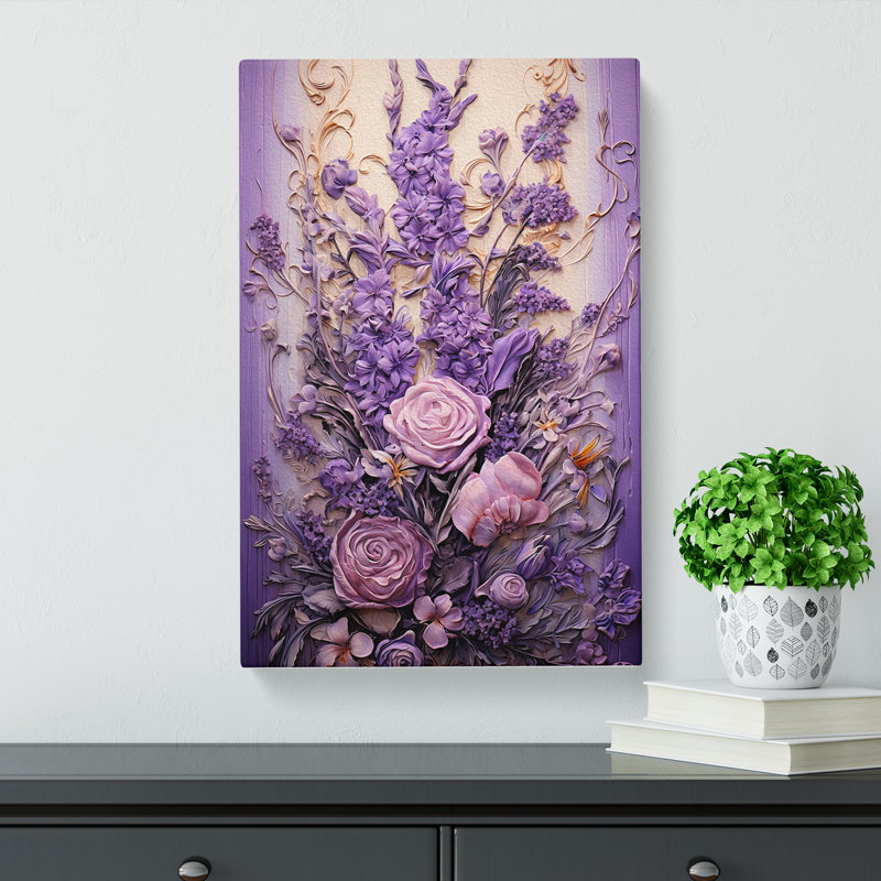 Lavender Flower Baroque - Wrapped Canvas