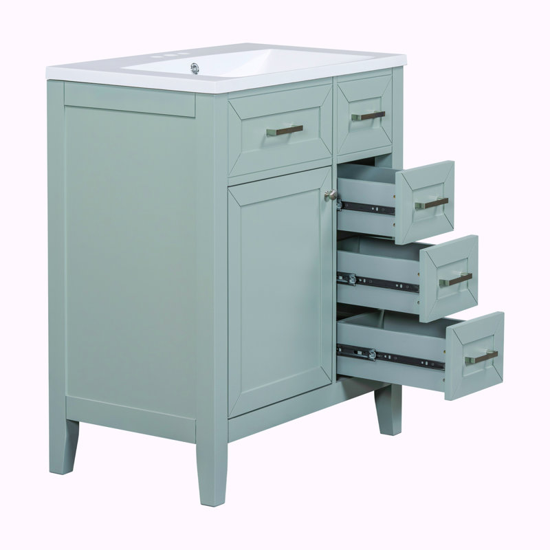 Meuble-lavabo simple avec plateau 30 po Sollie, Vert