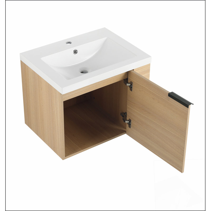 Ensemble de meuble-lavabo de 24 po pour grand espace, ensemble d'armoires de salle de bain moderne, ensemble d'armoires de lavabo de salle de bain, chêne (composable)