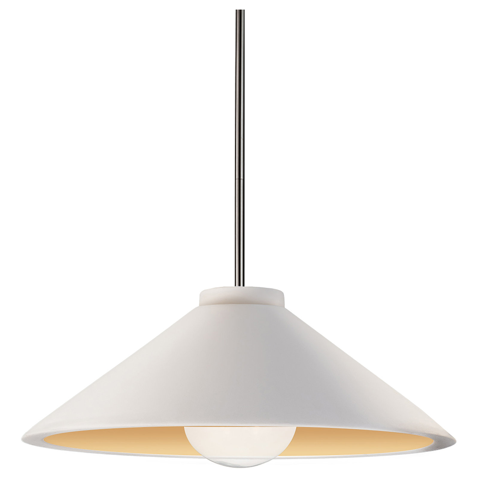 Leni Dimmable LED Single Light Pendant, Polished Chrome, Matte White/Champagne Gold