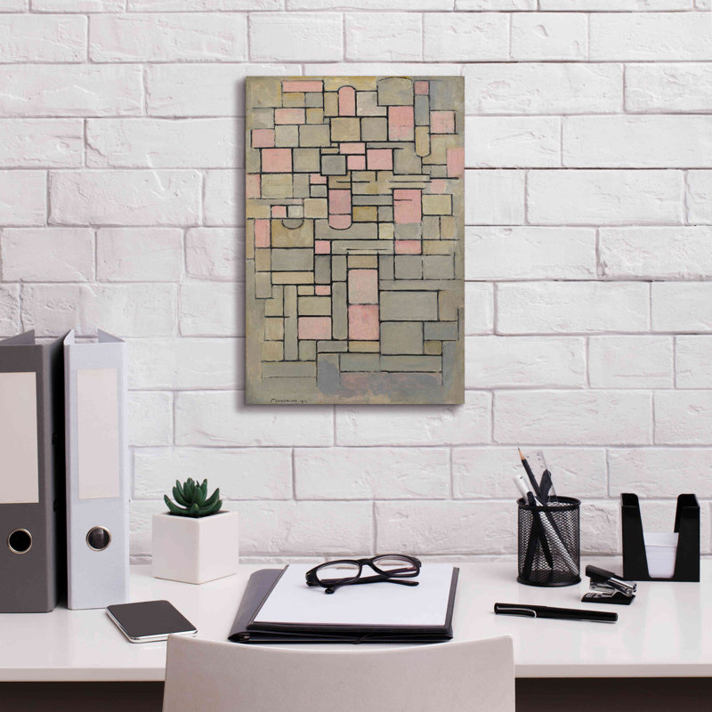 «Composition 8, 1914» par Piet Mondrian, estampe numérique sur toile, H 18 po x l 12 po x P 0,75 po