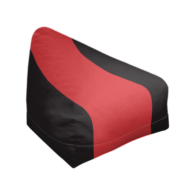 Bean Bag Cover, 30" H x 27" W x 2" D, Black/Red