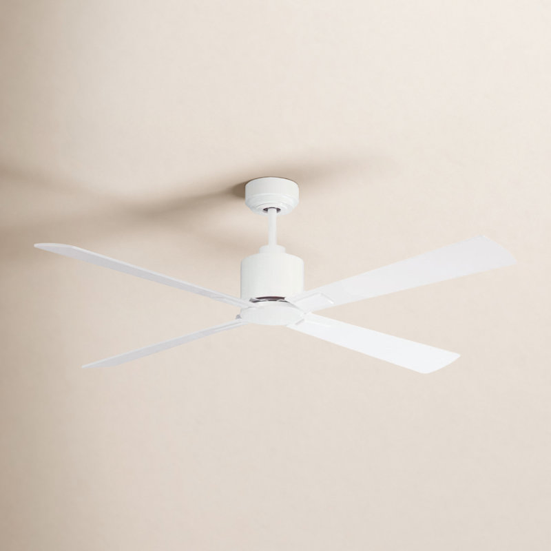 Ventilateur de plafond standard à 4 pales avec télécommande Harford, Blanc
