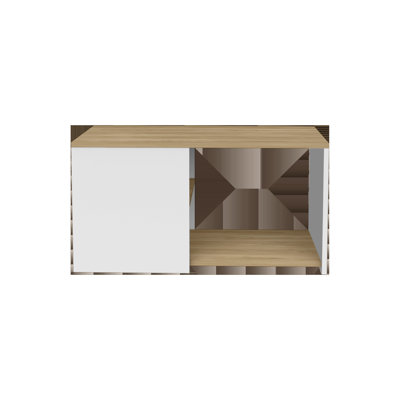 32" White Wood Pedestal Coffee Table