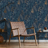 Zen Floral Metallic Wallpaper Double Roll