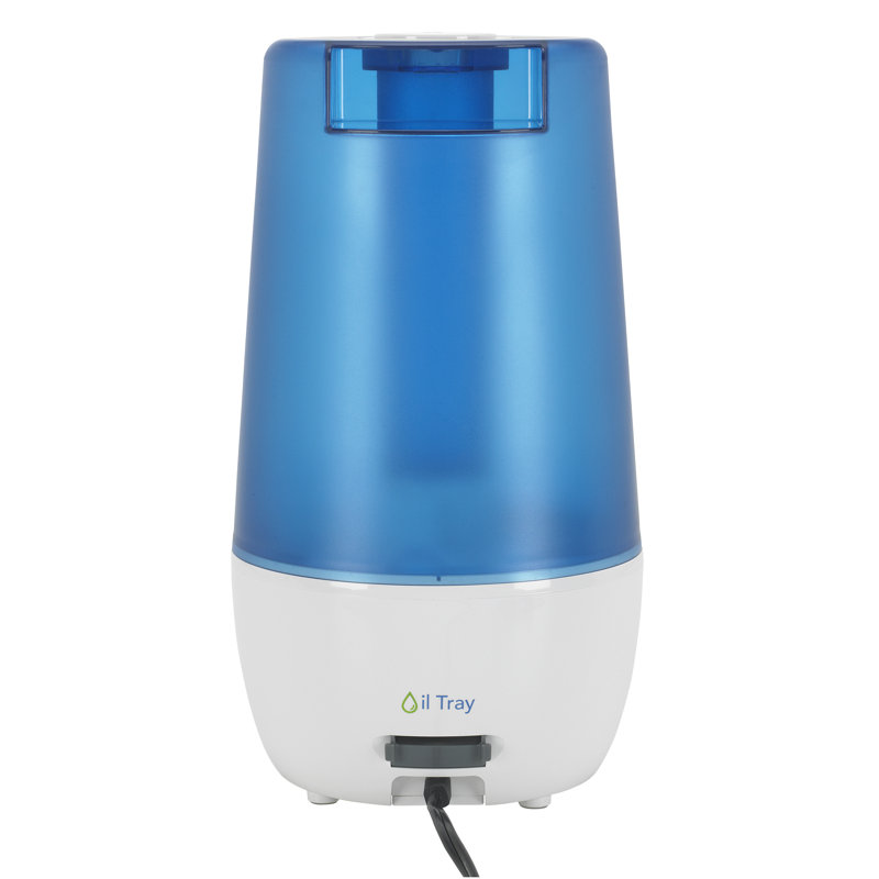 Compact Blue and White Ultrasonic Cool Mist Humidifier with Automatic Shutoff