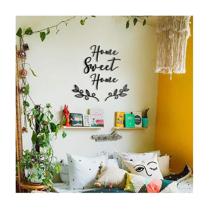 Home Sweet Home Metal Wall Art - Home Living Room Entryway Decor