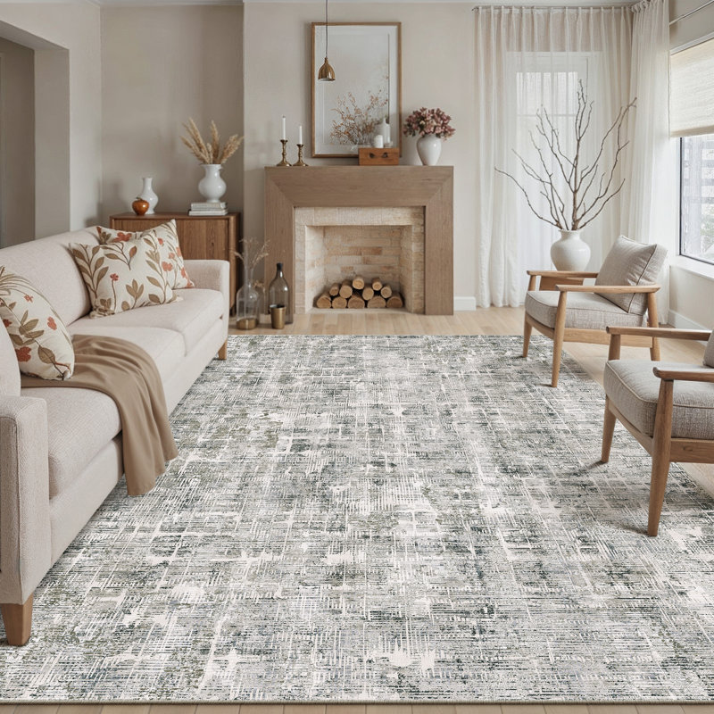 Tapis gris Hazel, Rectangle 7 pi 9 po x 9 pi 9 po, Gris