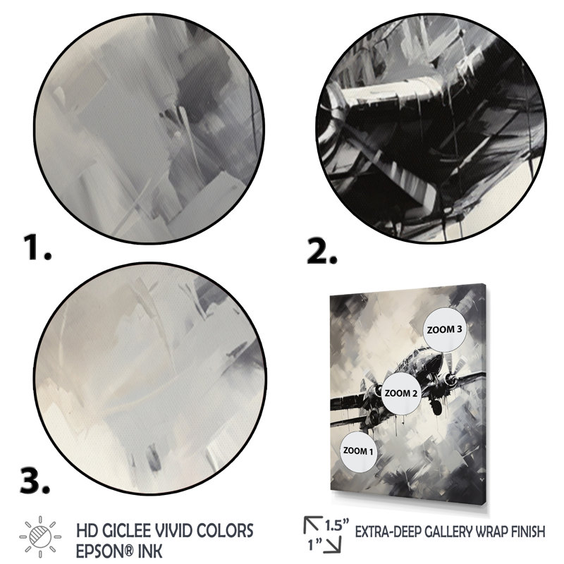 «Monochromatique Plane Soaring I - Avion, art mural salon, Encadrement doré, H 32 po x l 24 po x P 1 po