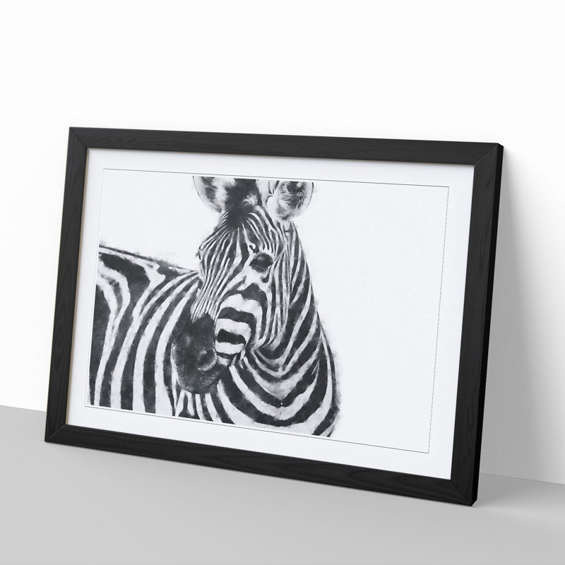 Zebra Vol.6 - Picture Frame Painting, Black, 48cm H x 65cm W x 2cm D