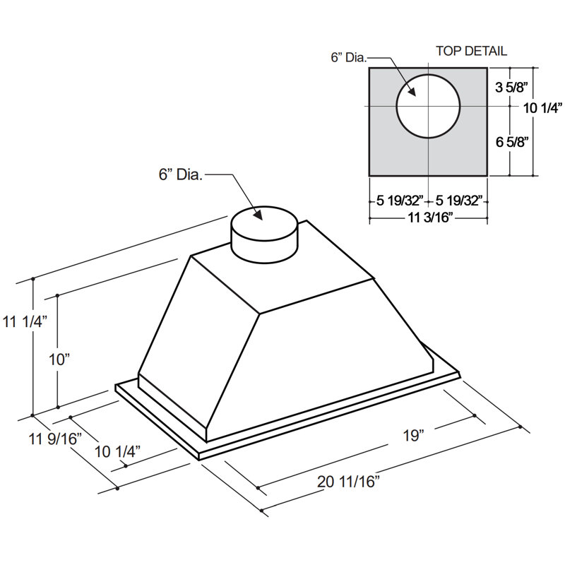 28" 395 CFM Convertible Insert Range Hood