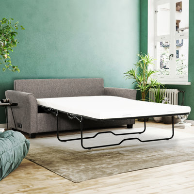 Canapé-lit convertible avec ports USB, canapé-lit double pour salon moderne, gris
