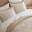 Ensemble de couette 3 pièces Solace Leaf Beige en mélange de coton, motif jacquard botanique, taille King/Cal King-134155066