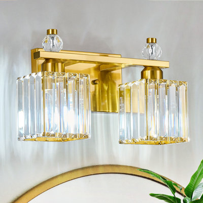 Kyneisha Bathroom Vanity Lamp Modern Crystal Vanity Lamp Bathroom Light Fixture Mirror Crystal Bathroom Vanity Lighting Fixture
