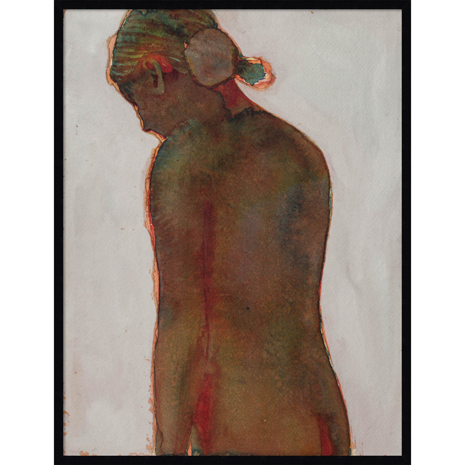 Figure by Dean Graham, 41" H x 32" W, Black Framed