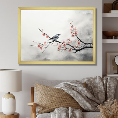 Asian Art Sumi Bird Serenity X " Asian Art Sumi Bird Serenity X "